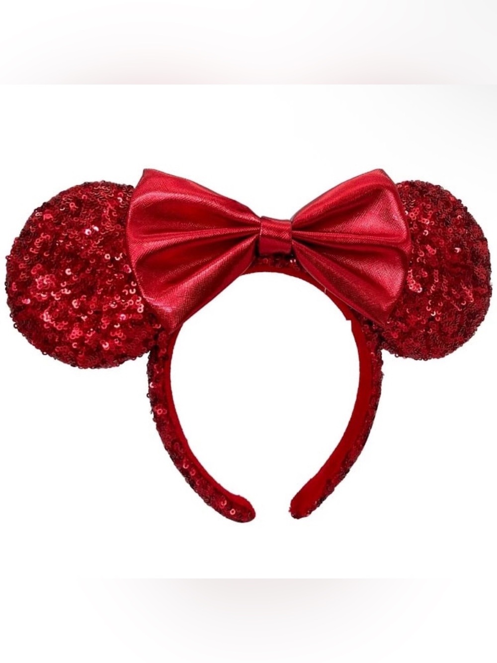 New Disney Parks Shanghai Red Sequin Minnie Mouse Ears Headband